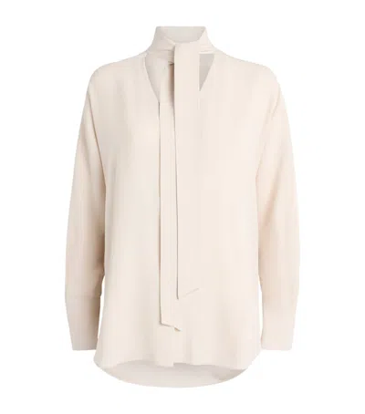 Agnona Tie-neck Blouse In Neutral