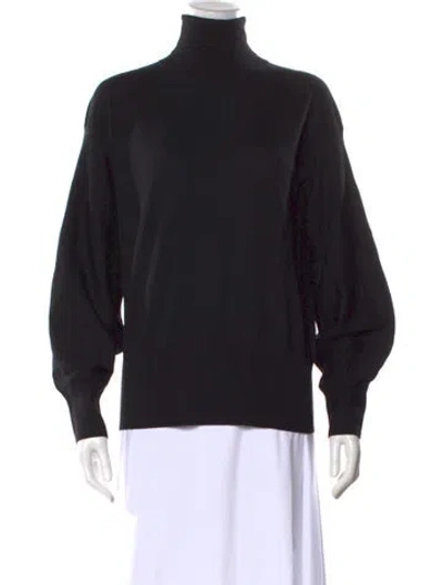 Pre-owned Agnona Turtleneck Long Sleeve Top In Black