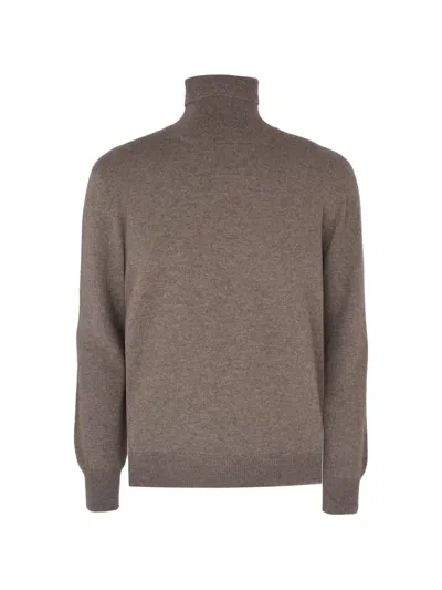 Agnona Turtle-neck Sweater In Brown
