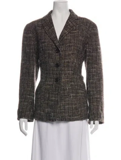 Pre-owned Agnona Tweed Pattern Blazer In Multicolor