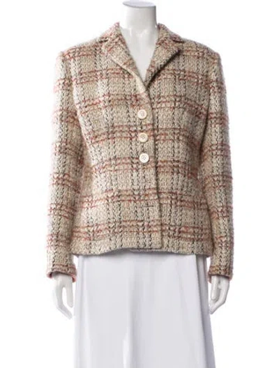 Pre-owned Agnona Tweed Pattern Blazer In Neutrals