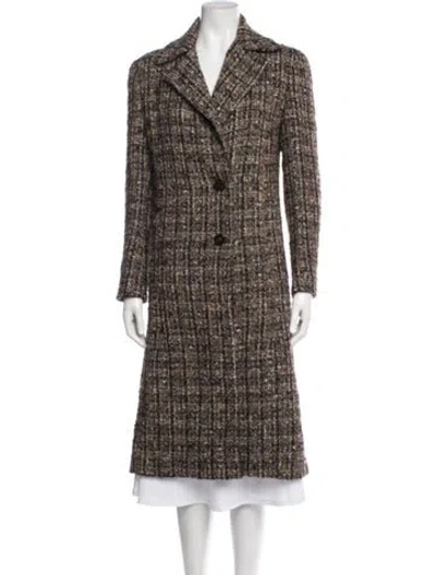 Pre-owned Agnona Tweed Pattern Coat In Neutral