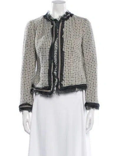 Pre-owned Agnona Tweed Pattern Jacket In Neutrals