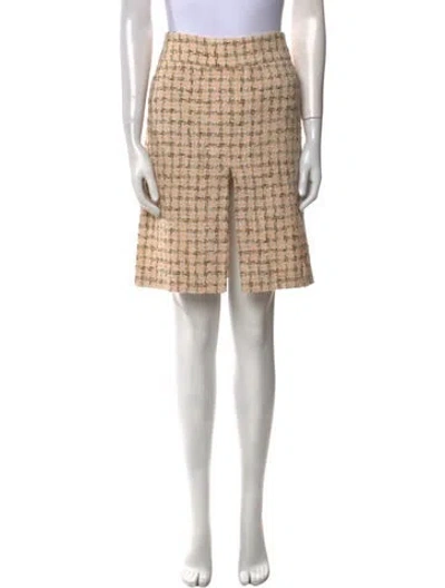 Pre-owned Agnona Tweed Pattern Knee-length Skirt In Neutral