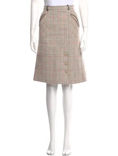 Pre-owned Agnona Tweed Pattern Knee-length Skirt W/ Tags In Neutral