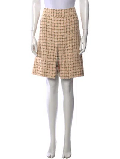 Pre-owned Agnona Tweed Pattern Mini Skirt In Neutrals