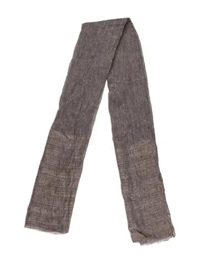Pre-owned Agnona Tweed Pattern Scarf In Neutrals