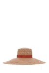Agnona Two-tone Straw Hat In Brown