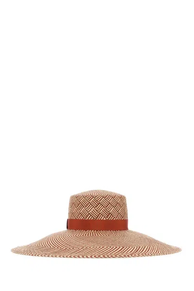 AGNONA AGNONA TWO-TONE STRAW HAT