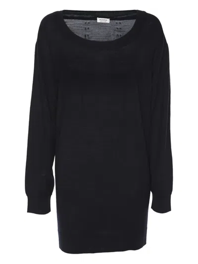 Pre-owned Agnona Vintage Jersey Long-sleeves Sweater In Black