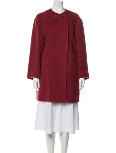 Pre-owned Agnona Vintage Mohair Coat In Red