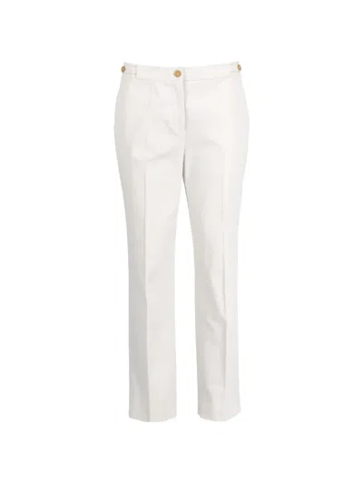 Pre-owned Agnona Vintage Slim Trousers In White