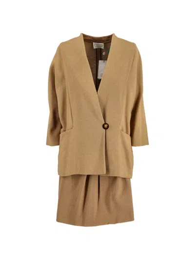 Pre-owned Agnona Vintage Two-piece Cotton Suit In Neutral