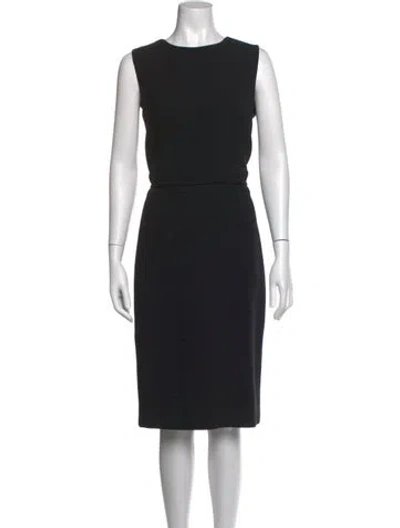 Pre-owned Agnona Virgin Wool Knee-length Dress In Black