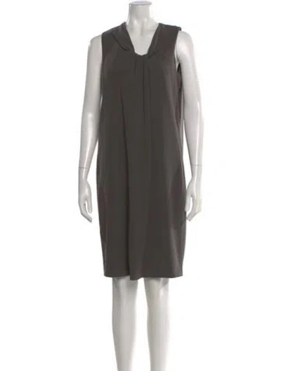 Pre-owned Agnona Virgin Wool Knee-length Dress In Gray