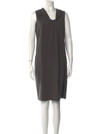 Pre-owned Agnona Virgin Wool Knee-length Dress In Grey