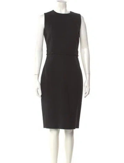 Pre-owned Agnona Virgin Wool Midi Length Dress In Black