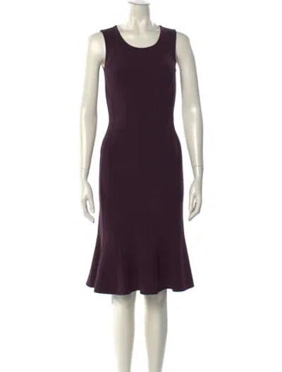 Pre-owned Agnona Virgin Wool Midi Length Dress In Purple