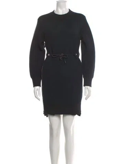 Pre-owned Agnona Virgin Wool Mini Dress In Gray