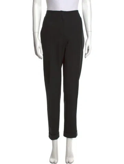 Pre-owned Agnona Virgin Wool Straight Leg Pants In Black
