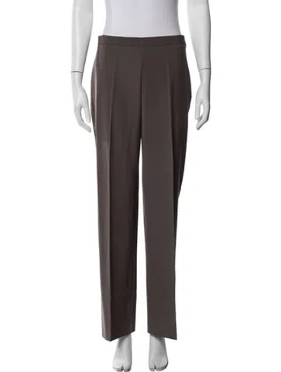 Pre-owned Agnona Virgin Wool Straight Leg Pants In Brown