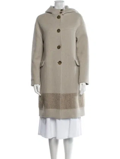 Pre-owned Agnona Virgin Wool Utility Jacket In Neutral