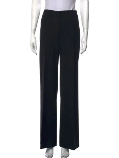 Pre-owned Agnona Virgin Wool Wide Leg Pants In Black
