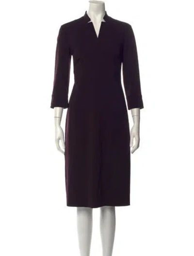 Pre-owned Agnona V-neck Knee-length Dress In Purple