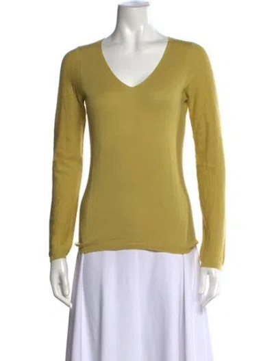 Pre-owned Agnona V-neck Sweater In Green