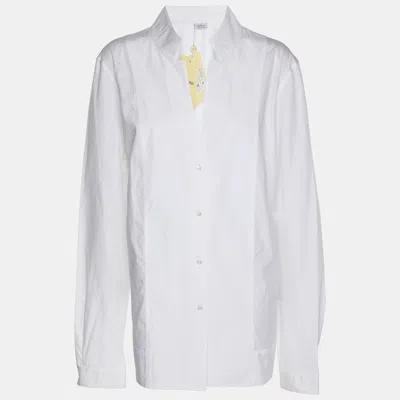 Pre-owned Agnona White Cotton Button Front Shirt L