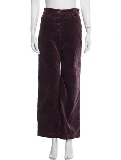 Pre-owned Agnona Wide Leg Pants In Burgundy/purple
