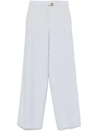Agnona Wide-leg Tailored Trousers In Blue
