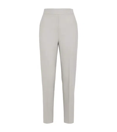 Agnona Wide-leg Tailored Trousers In Gray