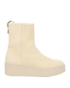 Agnona Woman Ankle Boots Beige Size 9 Leather In Neutral