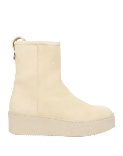 Agnona Woman Ankle Boots Beige Size 9 Leather In Neutral