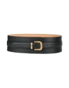 Agnona Woman Belt Black Size 30 Leather In Black