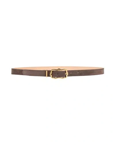 Agnona Woman Belt Dark Brown Size 38 Leather
