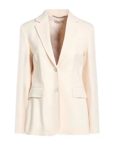 Agnona Woman Blazer Beige Size 14 Wool, Elastane, Polyamide In Gold