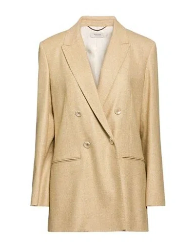 Agnona Woman Blazer Beige Size 4 Wool, Viscose, Elastane In Brown