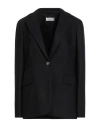 Agnona Woman Blazer Black Size 10 Polyamide, Wool In Black
