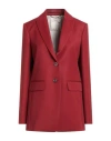 Agnona Woman Blazer Brick Size 6 Wool In Red