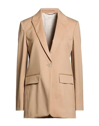 Agnona Woman Blazer Camel Size 4 Wool In Neutral