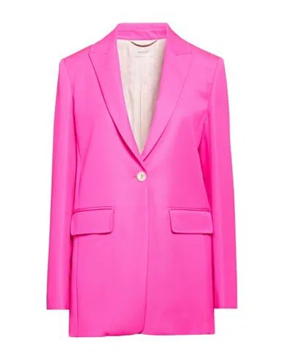 Agnona Woman Blazer Fuchsia Size 4 Wool In Multi