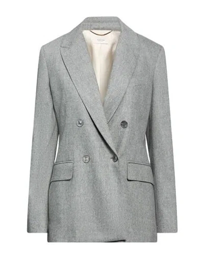 Agnona Woman Blazer Grey Size 4 Wool, Cashmere, Elastane In Gray