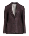 Agnona Woman Blazer Mauve Size 6 Wool, Silk In Purple
