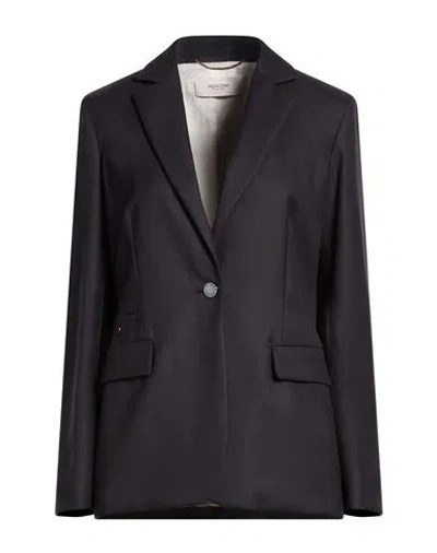 Agnona Woman Blazer Midnight Blue Size 4 Wool