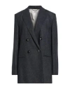Agnona Woman Blazer Navy Size 4 Wool, Viscose, Elastane In Multi