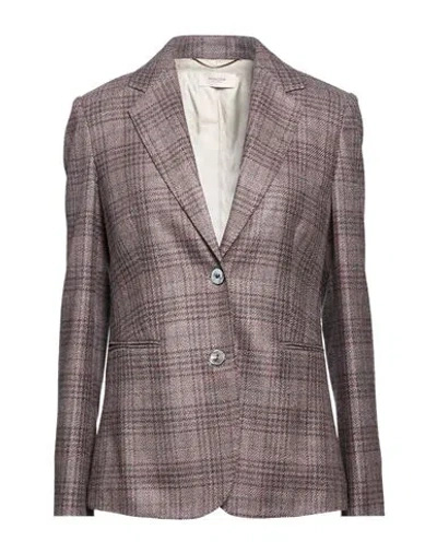Agnona Woman Blazer Plum Size 2 Wool, Silk In Gray