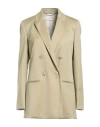 Agnona Woman Blazer Sage Green Size 4 Wool, Viscose, Elastane In Neutral