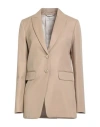 Agnona Woman Blazer Sand Size 6 Wool In Brown